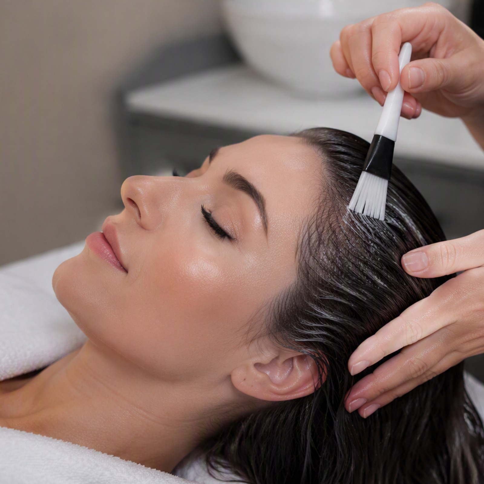 Hair styling at 82 House of Beauty salon in Dubai